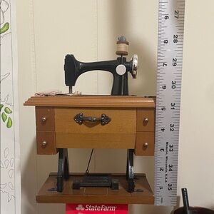 Berkeley Designs Decorative Sewing Machine Music Box on Wood Base